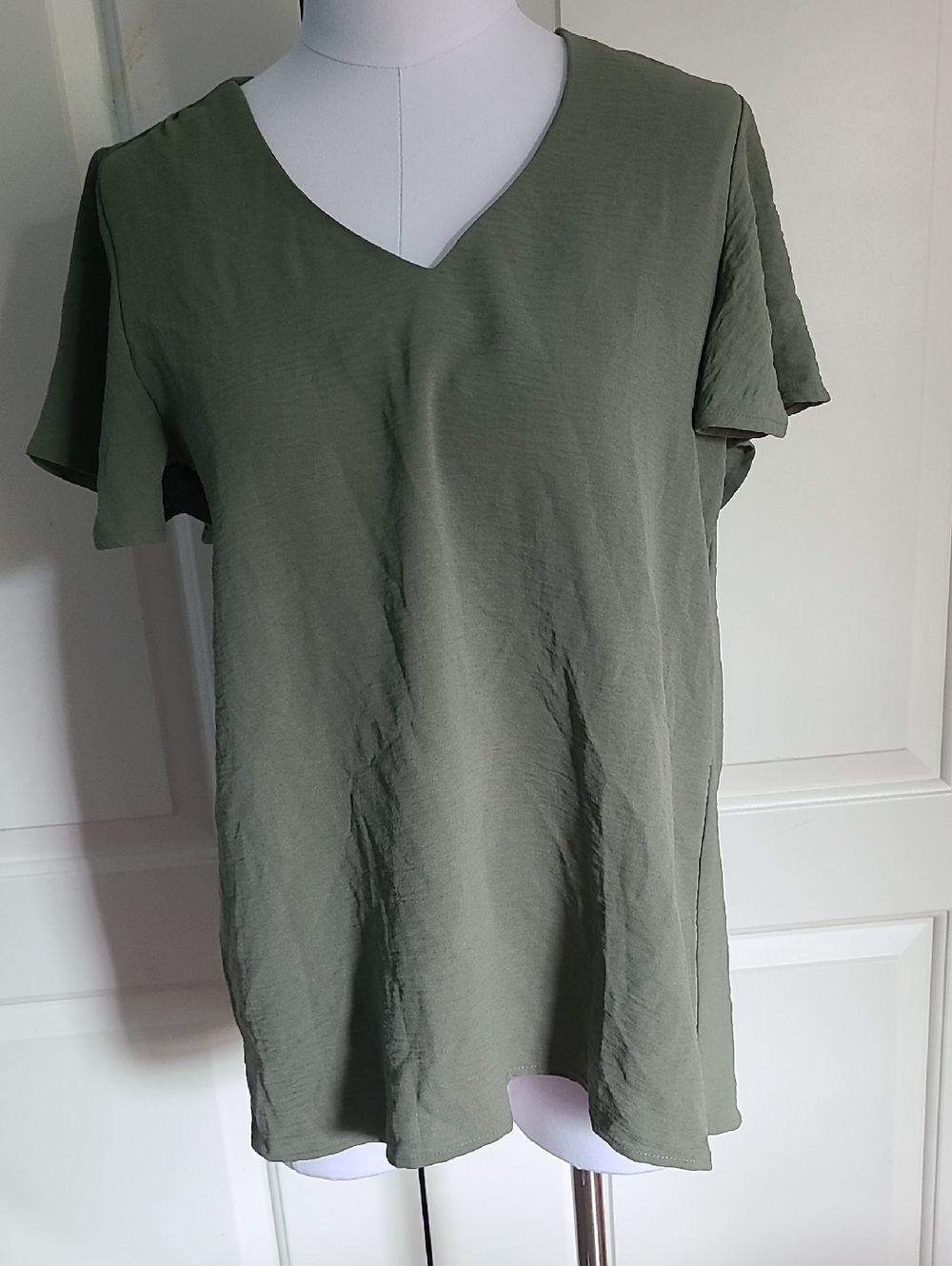 NWOT Zenana Moss Green V Neck Shirt